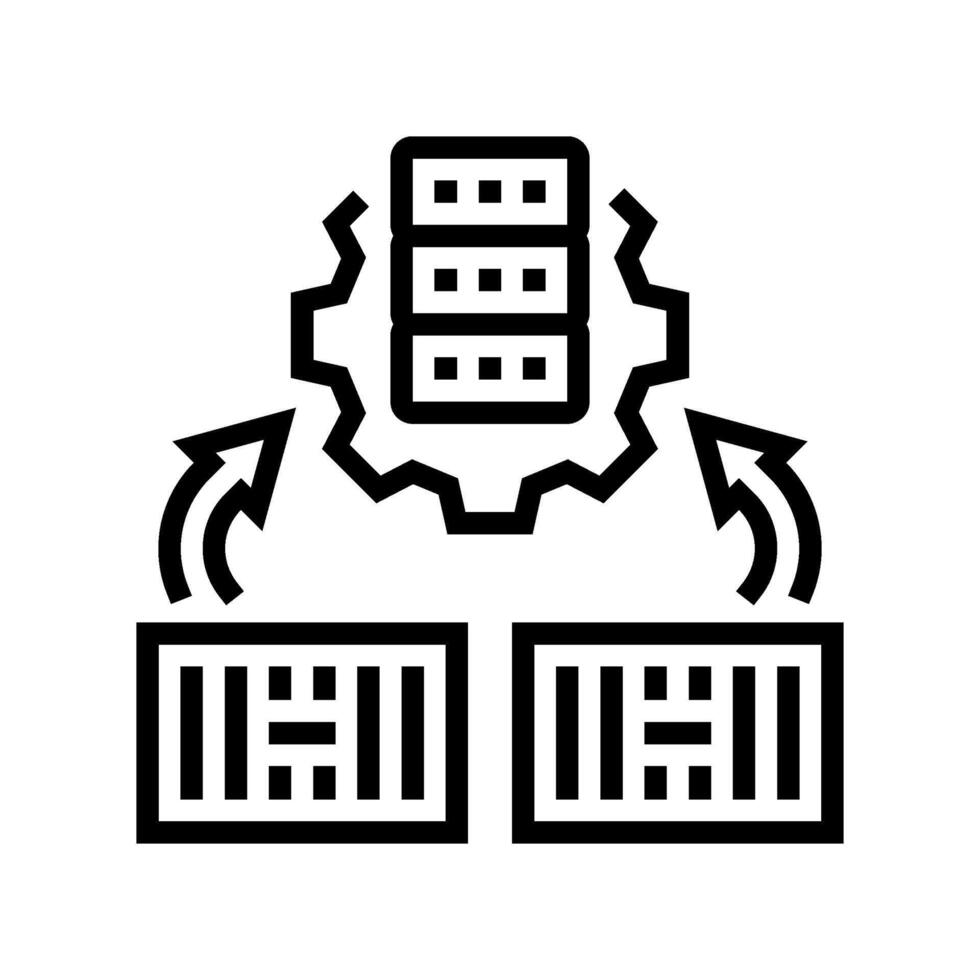 container orchestration data center line icon illustration vector