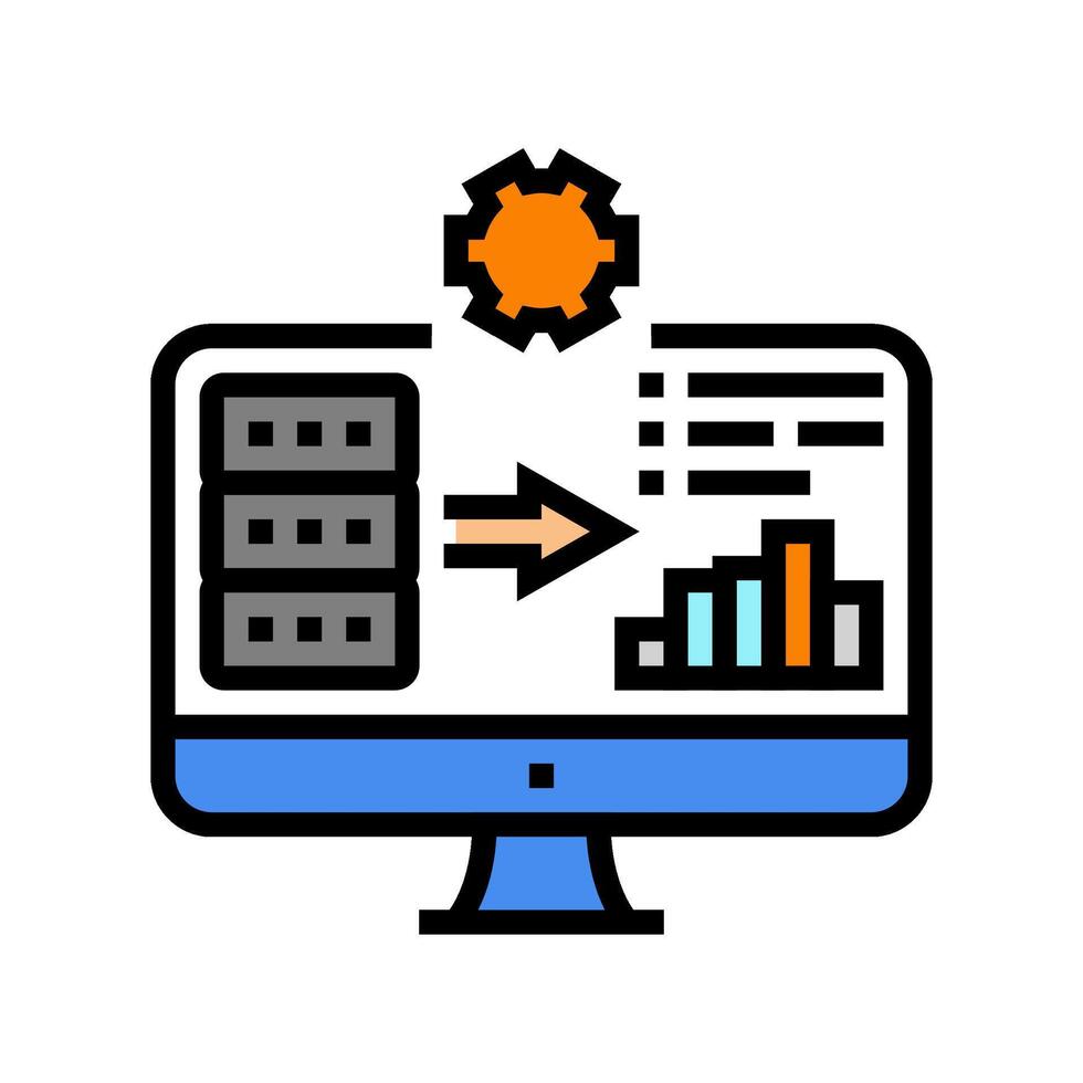 dashboard data center color icon illustration vector