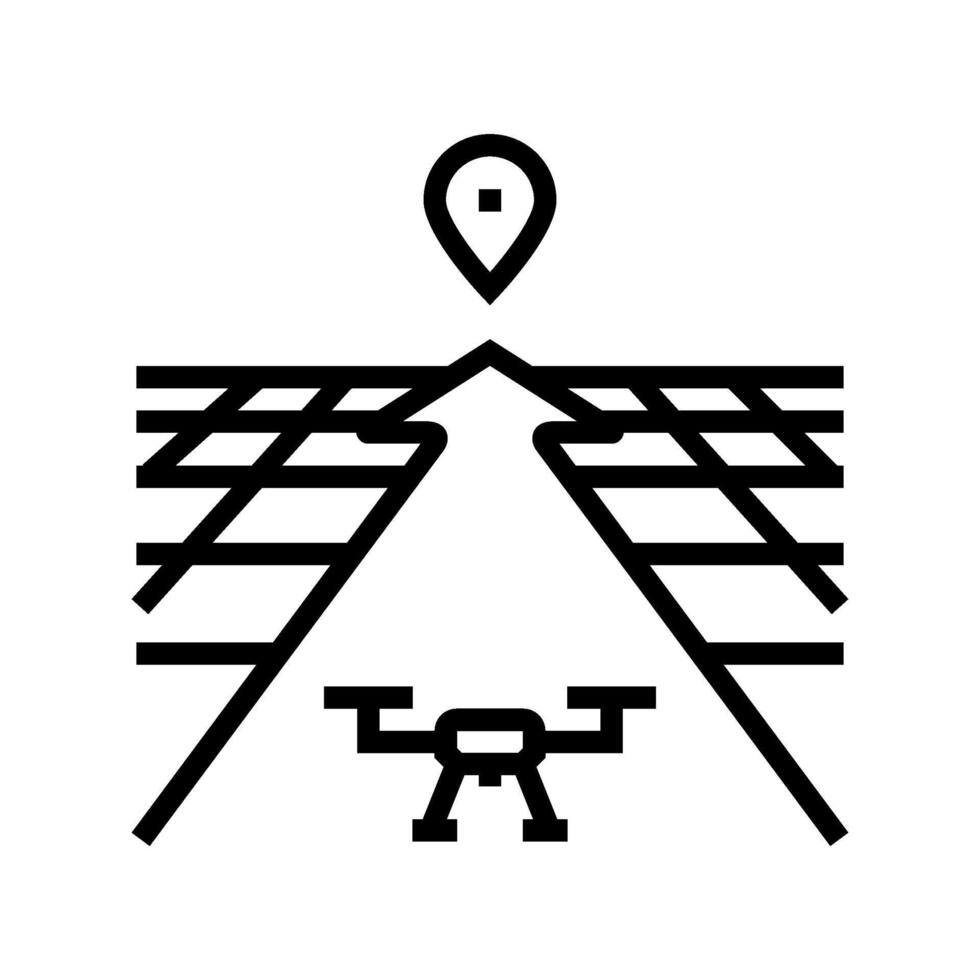 flight path arrow unmanned aerial vehicle line icon illustration vector