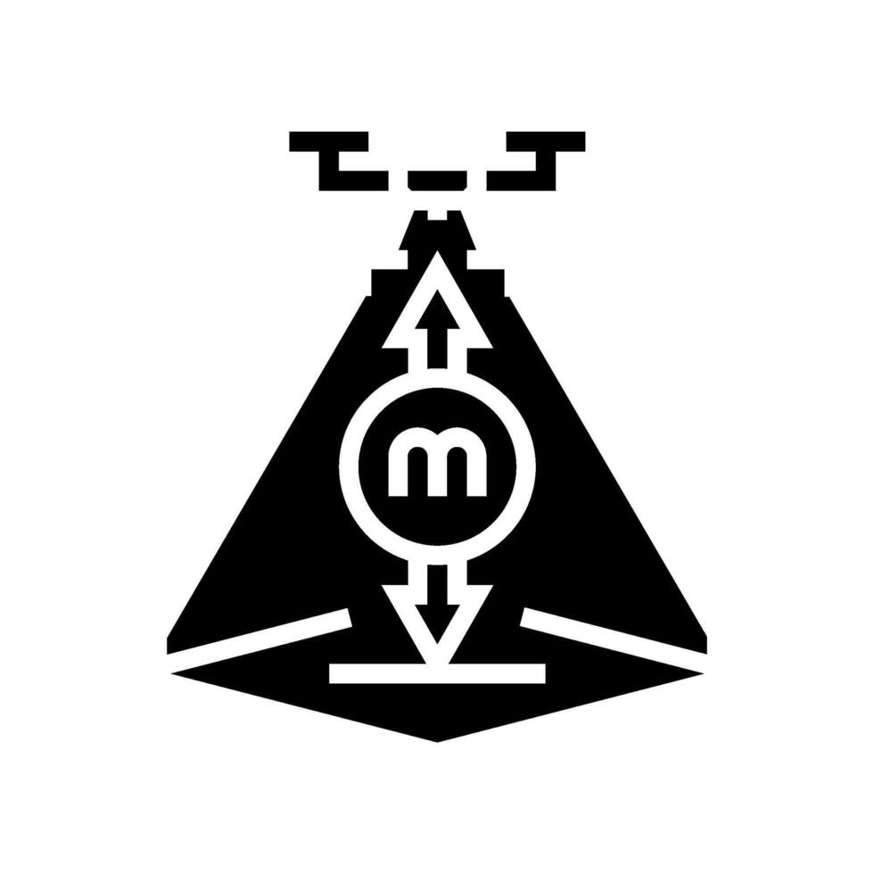 altitude meter unmanned aerial vehicle glyph icon illustration vector