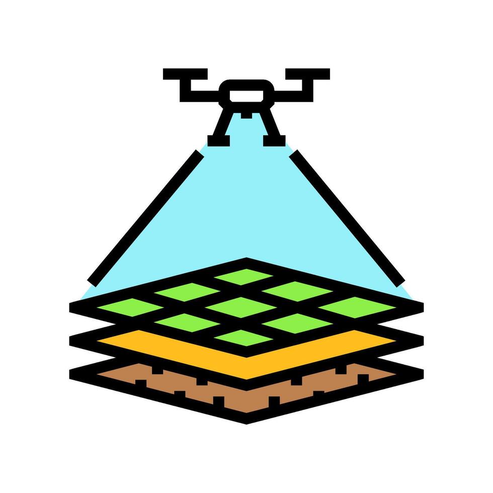 surveying tool unmanned aerial vehicle color icon illustration vector