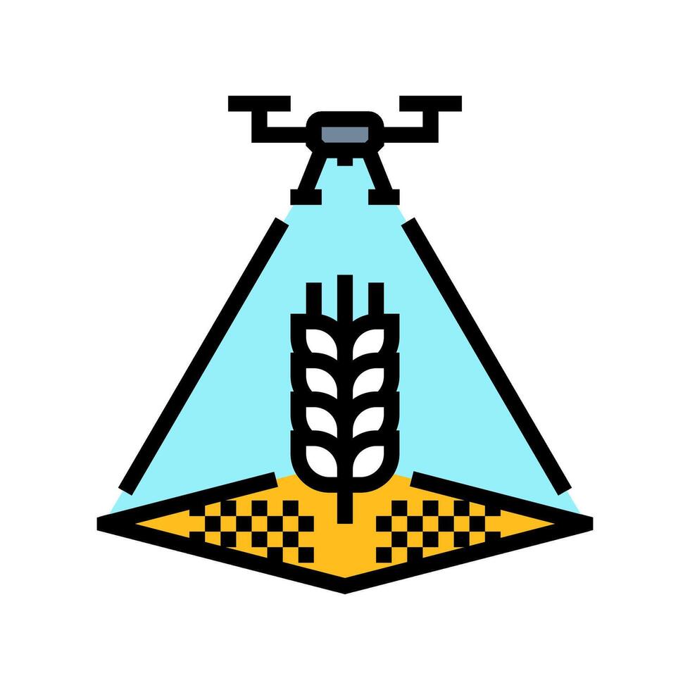 agricultural crop mapping aerial vehicle color icon illustration vector