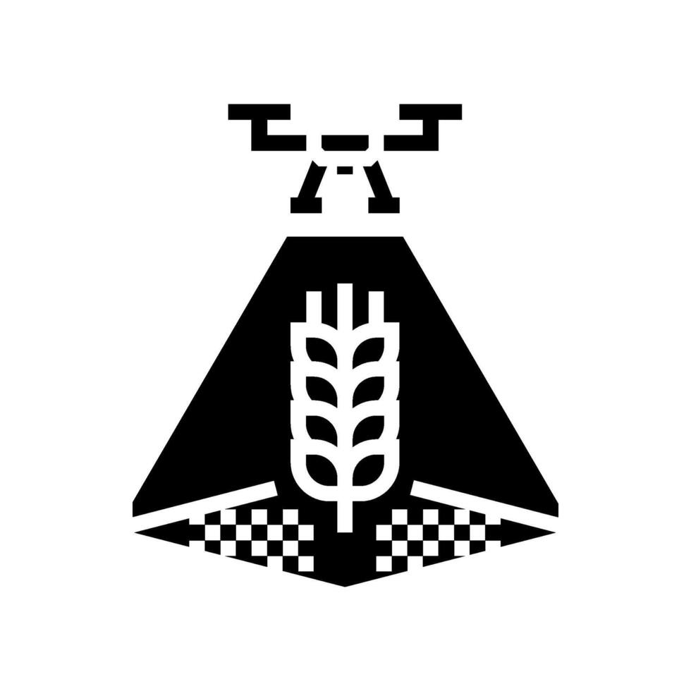 agricultural crop mapping aerial vehicle glyph icon illustration vector