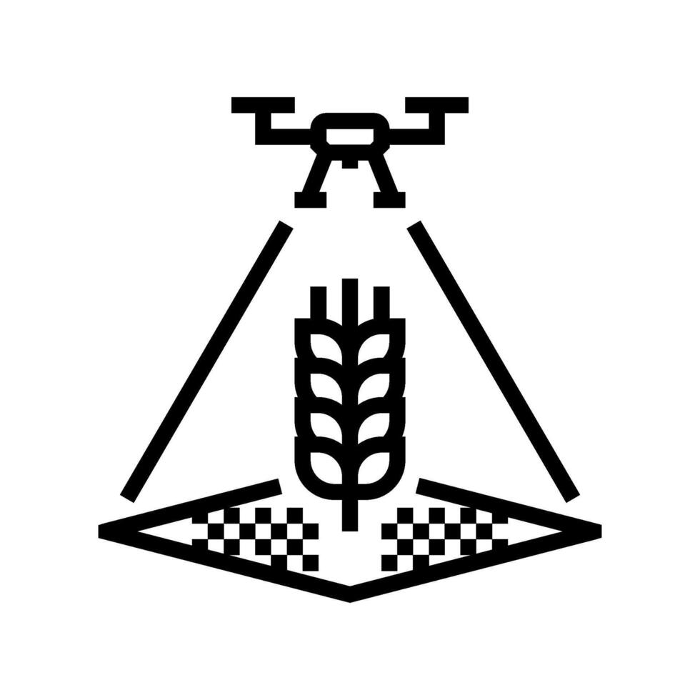 agricultural crop mapping aerial vehicle line icon illustration vector