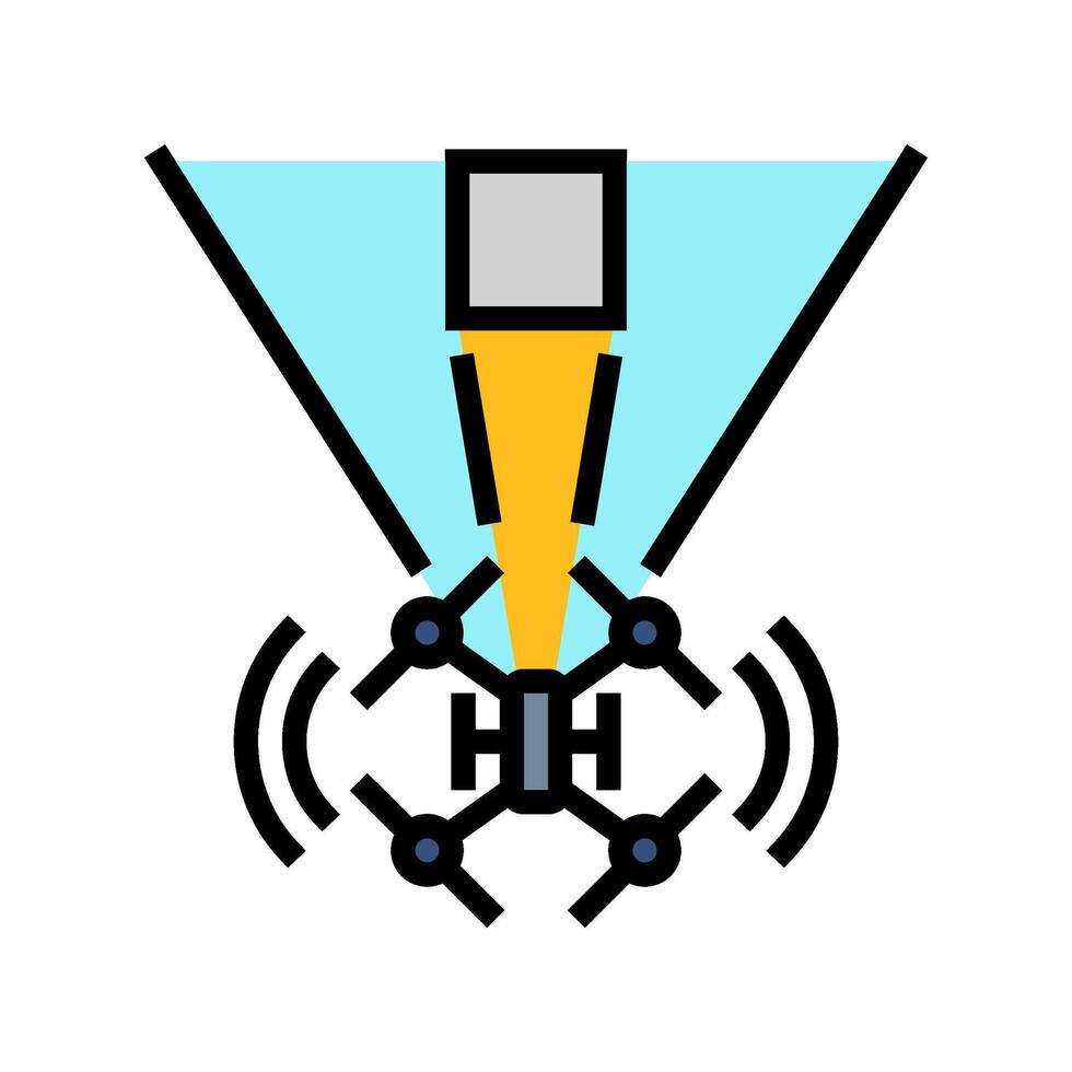 obstacle detection aerial vehicle color icon illustration vector