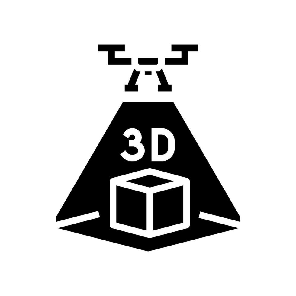 3d mapping tool aerial vehicle glyph icon illustration vector
