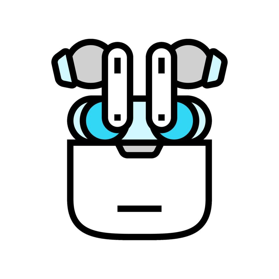 wireless earbuds wearable color icon illustration vector