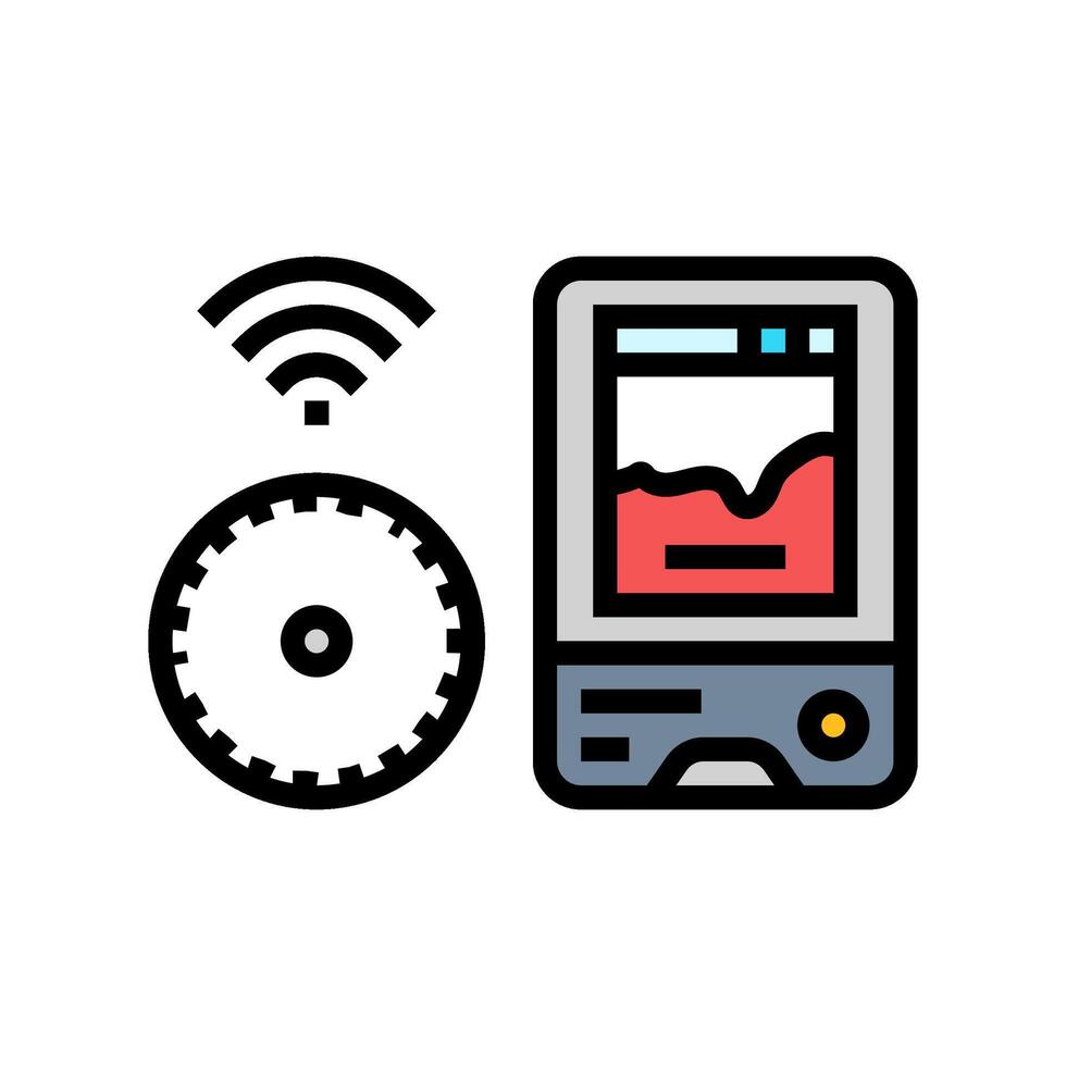 glucose monitor wearable color icon illustration vector