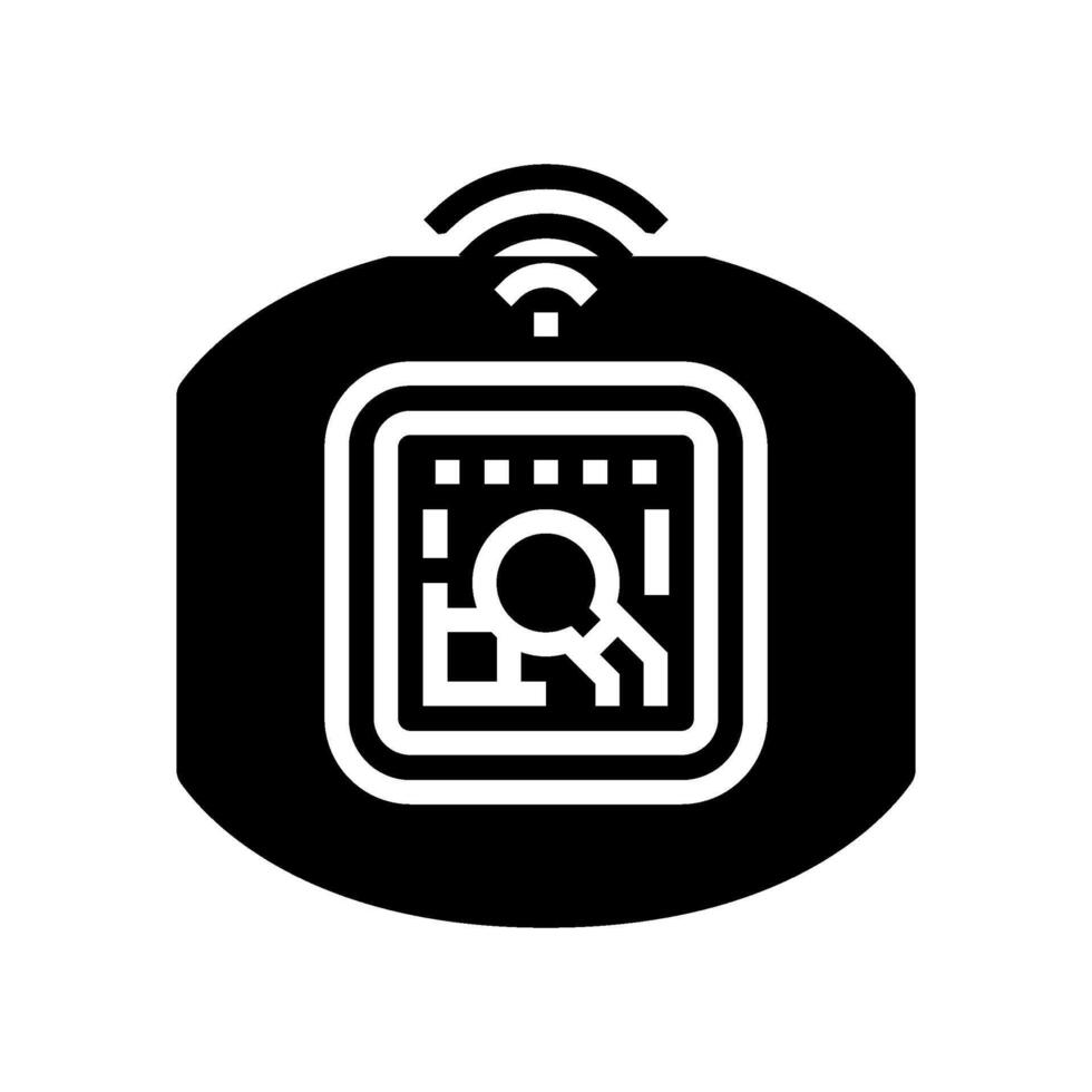 body temperature patch wearable glyph icon illustration vector
