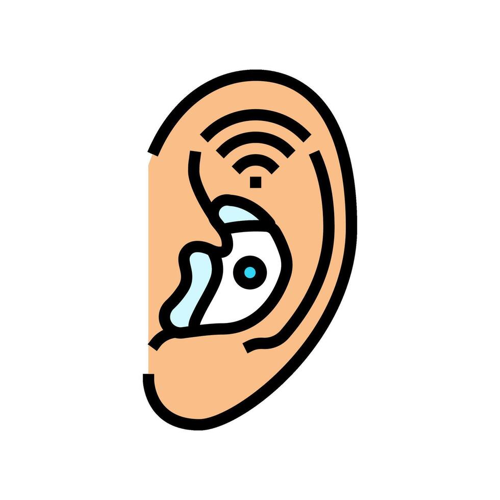 smart hearing aid wearable color icon illustration vector