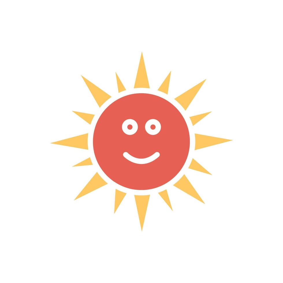 Sun with Face Icon Design vector