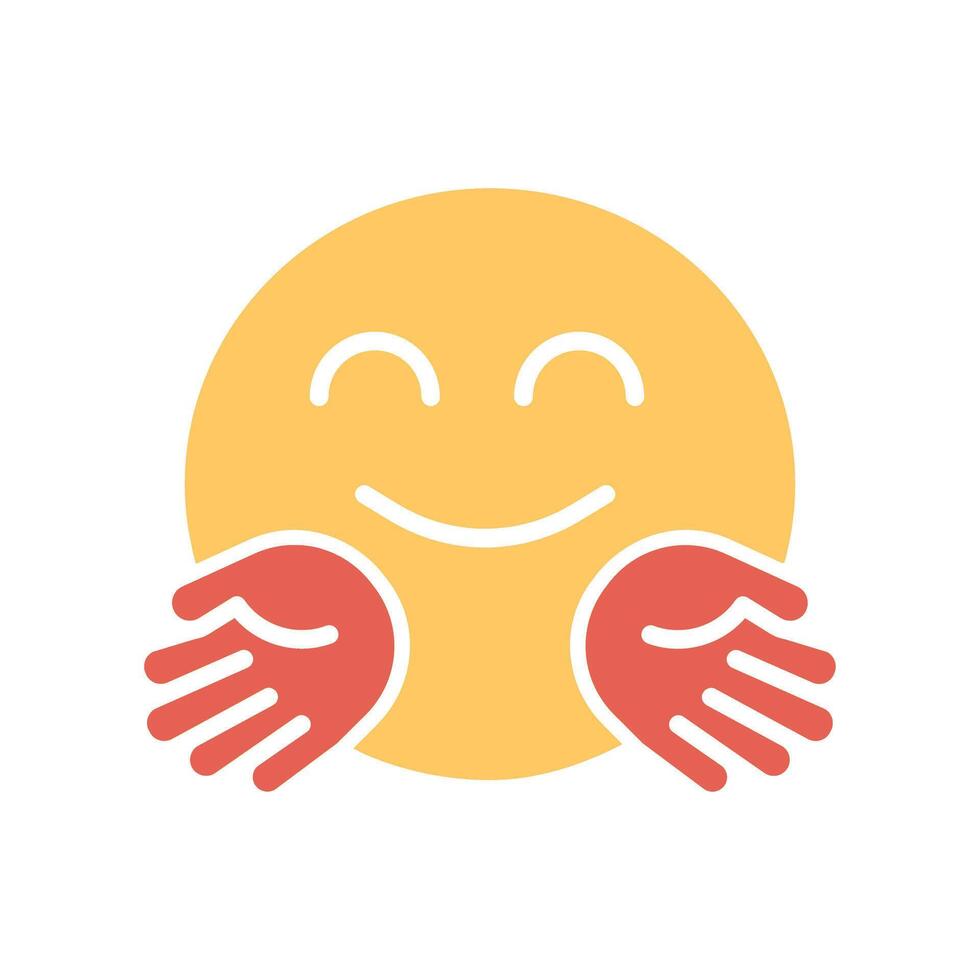 Hugging Face Icon Design vector