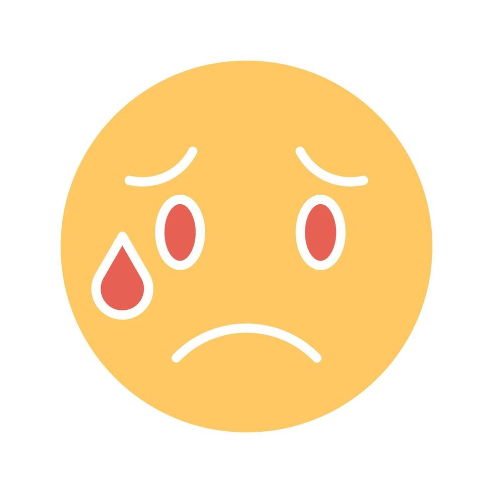 Crying Face Icon Design vector