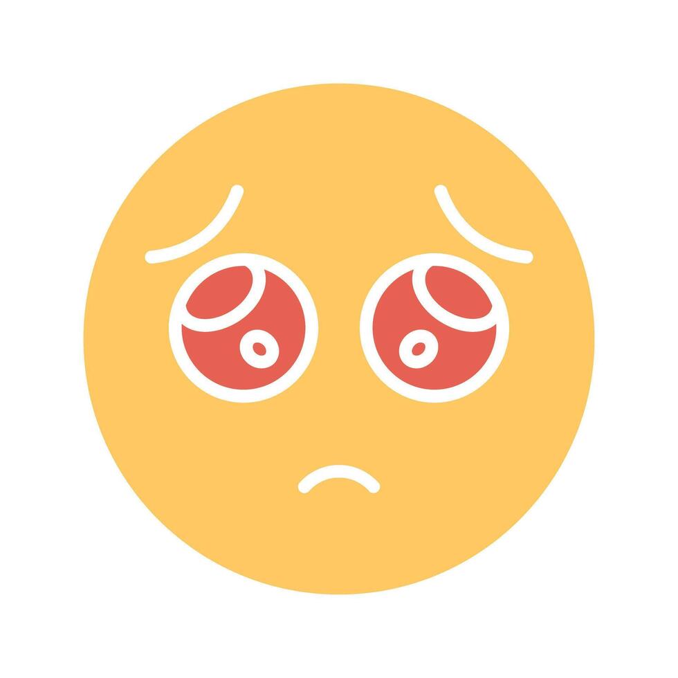 Pleading Face Icon Design vector