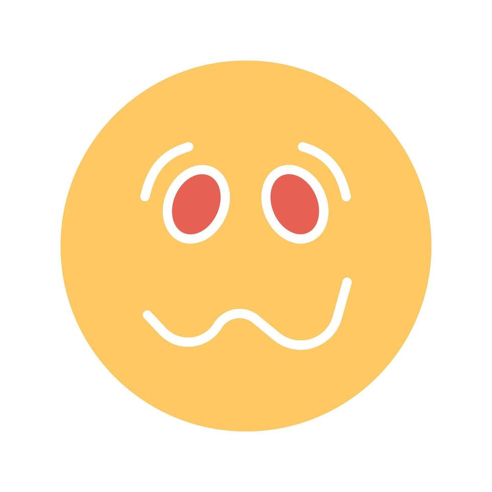 Woozy Face Icon Design vector