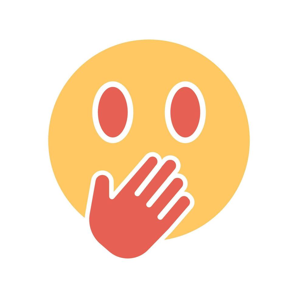 Face with Hand Over Mouth Icon Design vector