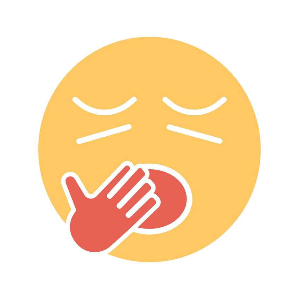 Yawning Face Icon Design vector