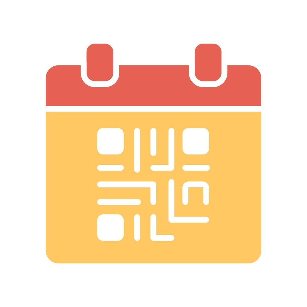 QR Code Calendar Icon Design vector