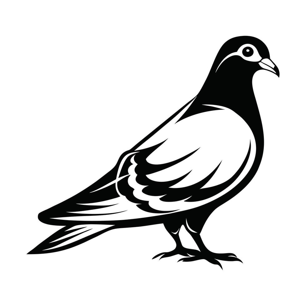 Minimalist Pigeon Line Drawing Sleek and Simple Icon Design. vector