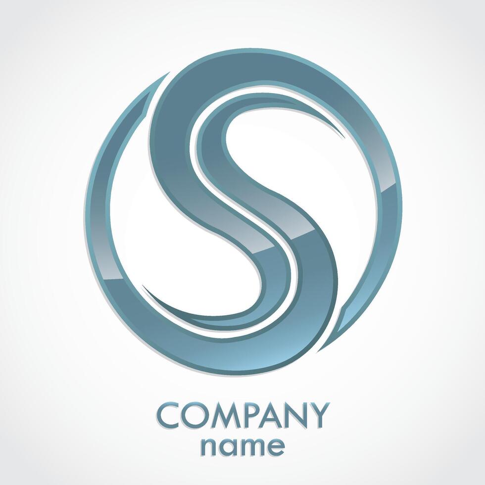 swirl circle design light blue color logo vector