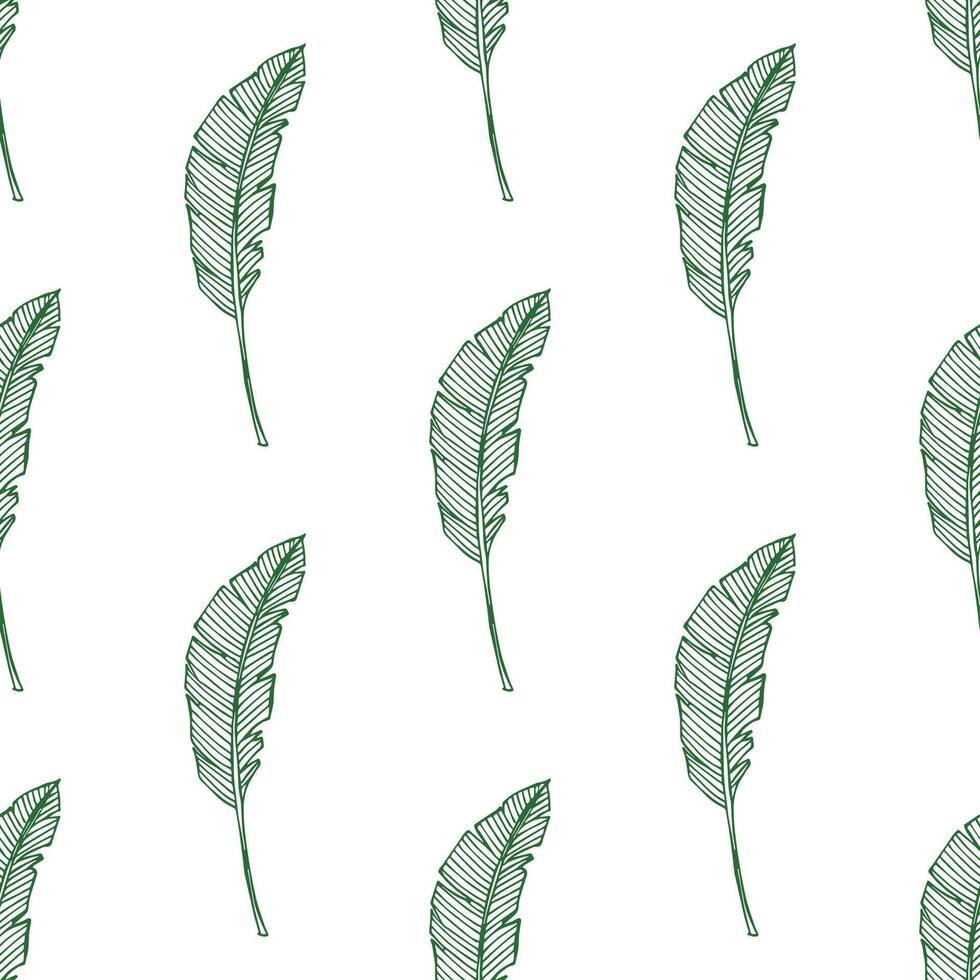 Seamless pattern with tropical leaves doodle for decorative print, wrapping paper, greeting cards, wallpaper and fabric vector