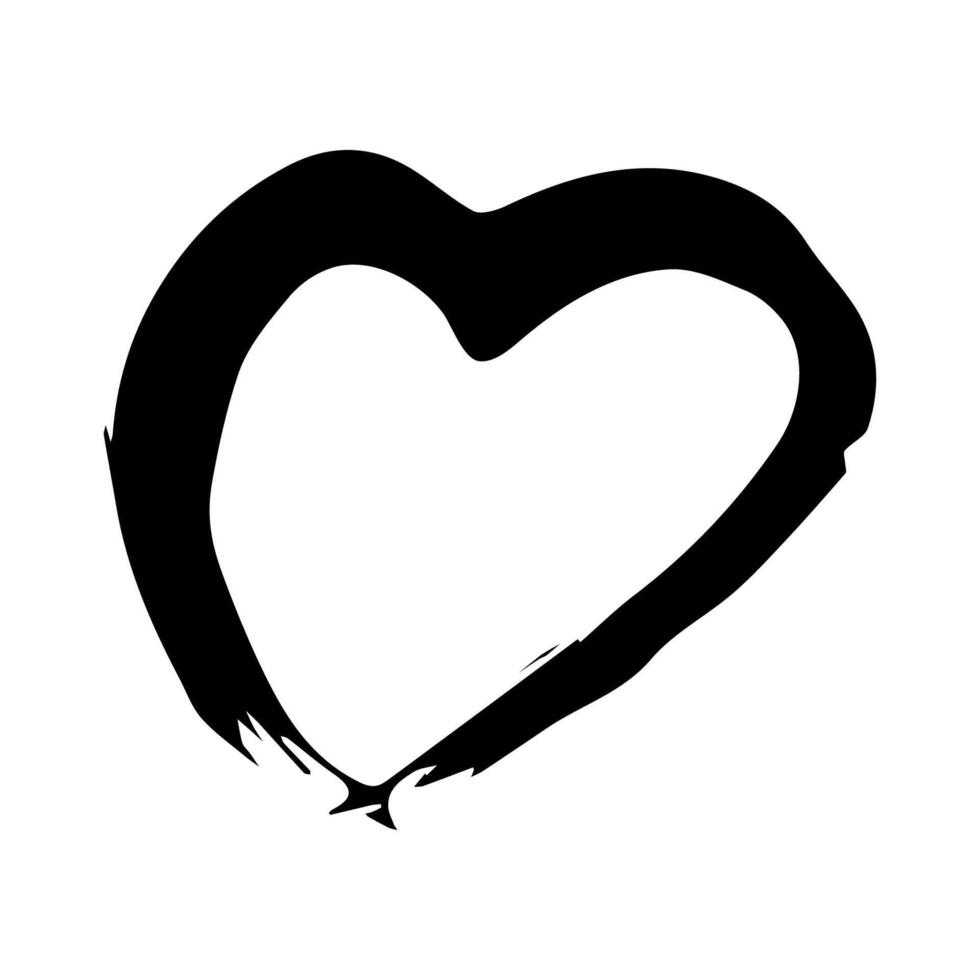 Simple hand drawn heart drawing illustration Scribble heart doodle Love clipart vector
