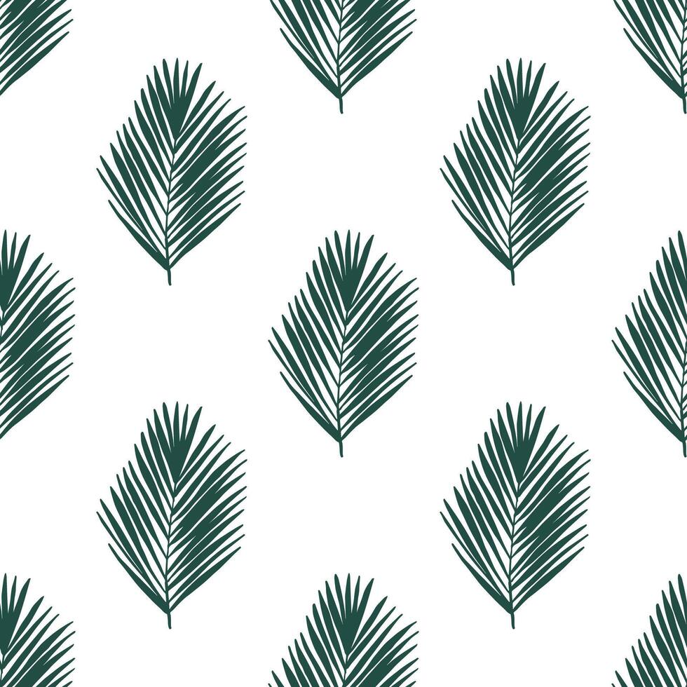Seamless pattern with tropical leaves doodle for decorative print, wrapping paper, greeting cards, wallpaper and fabric vector