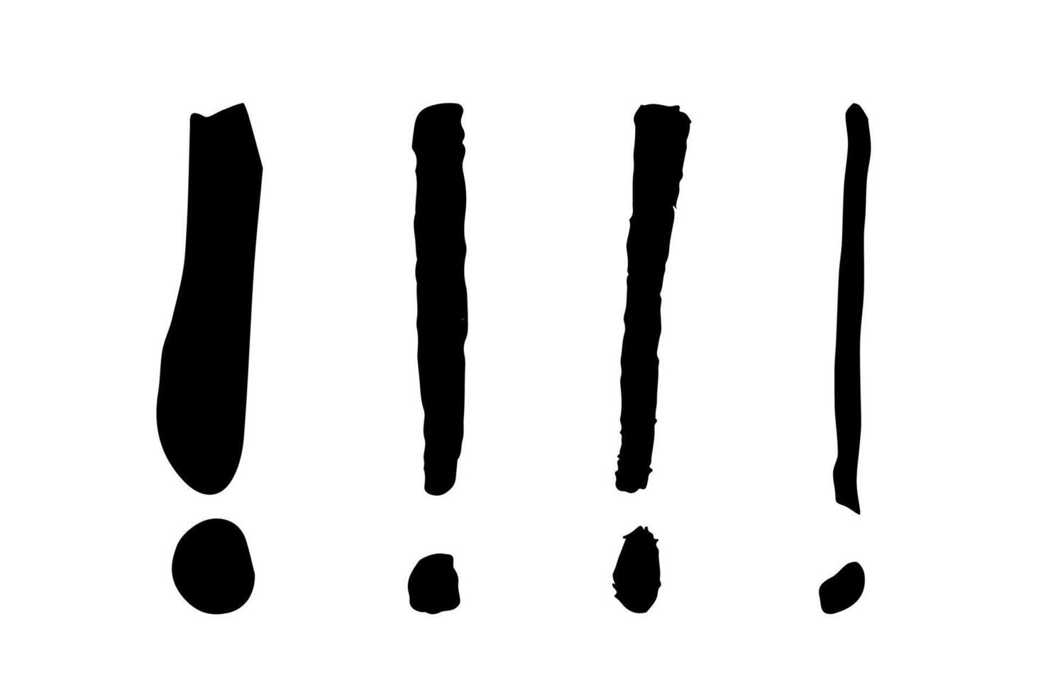 Hand drawn ink exclamation mark illustration in sketch style. Elements for design vector