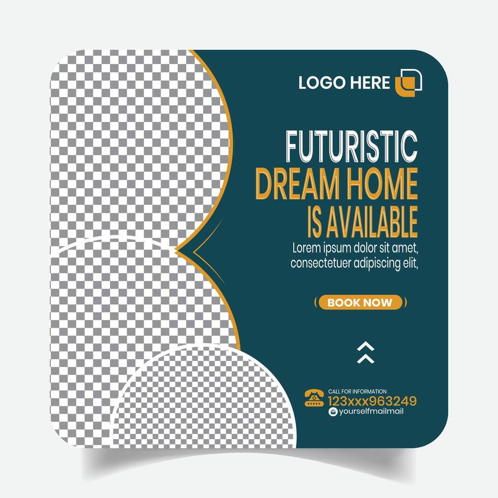 Modern Home Sale Advertisement Post Design Templates vector