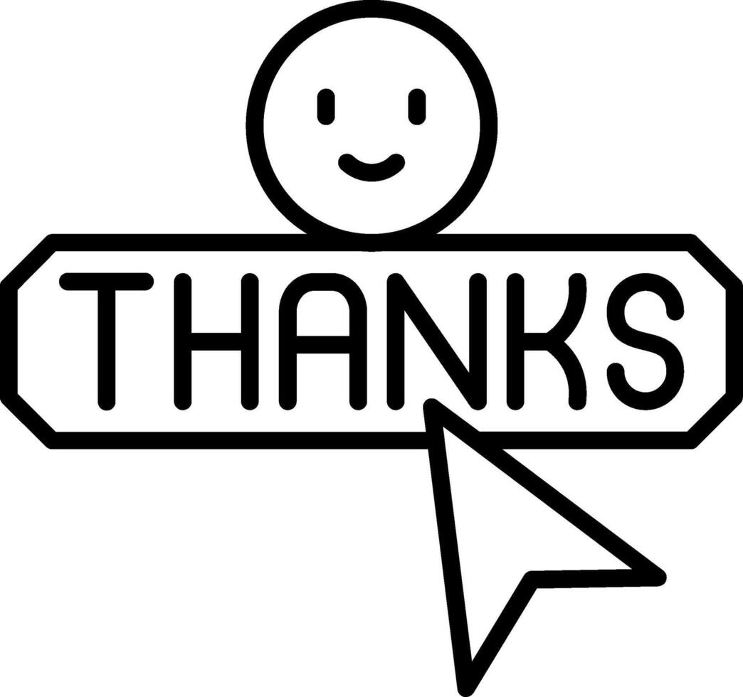 Thanks Line Icon vector