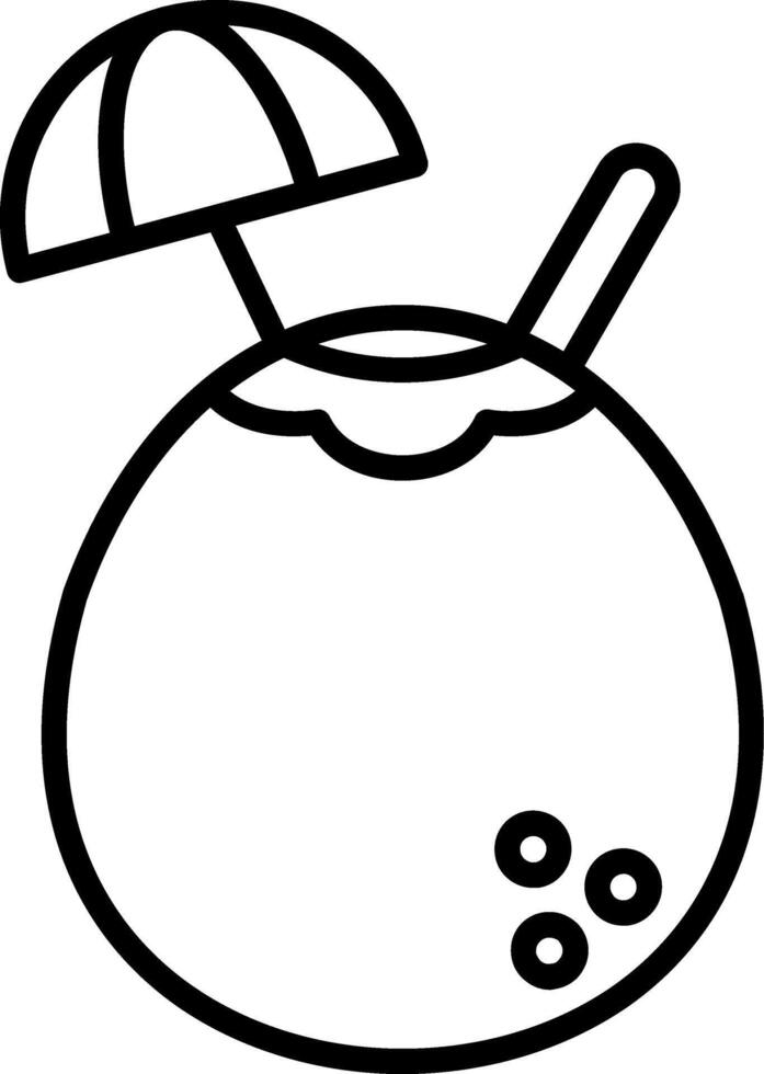Coconut Line Icon vector