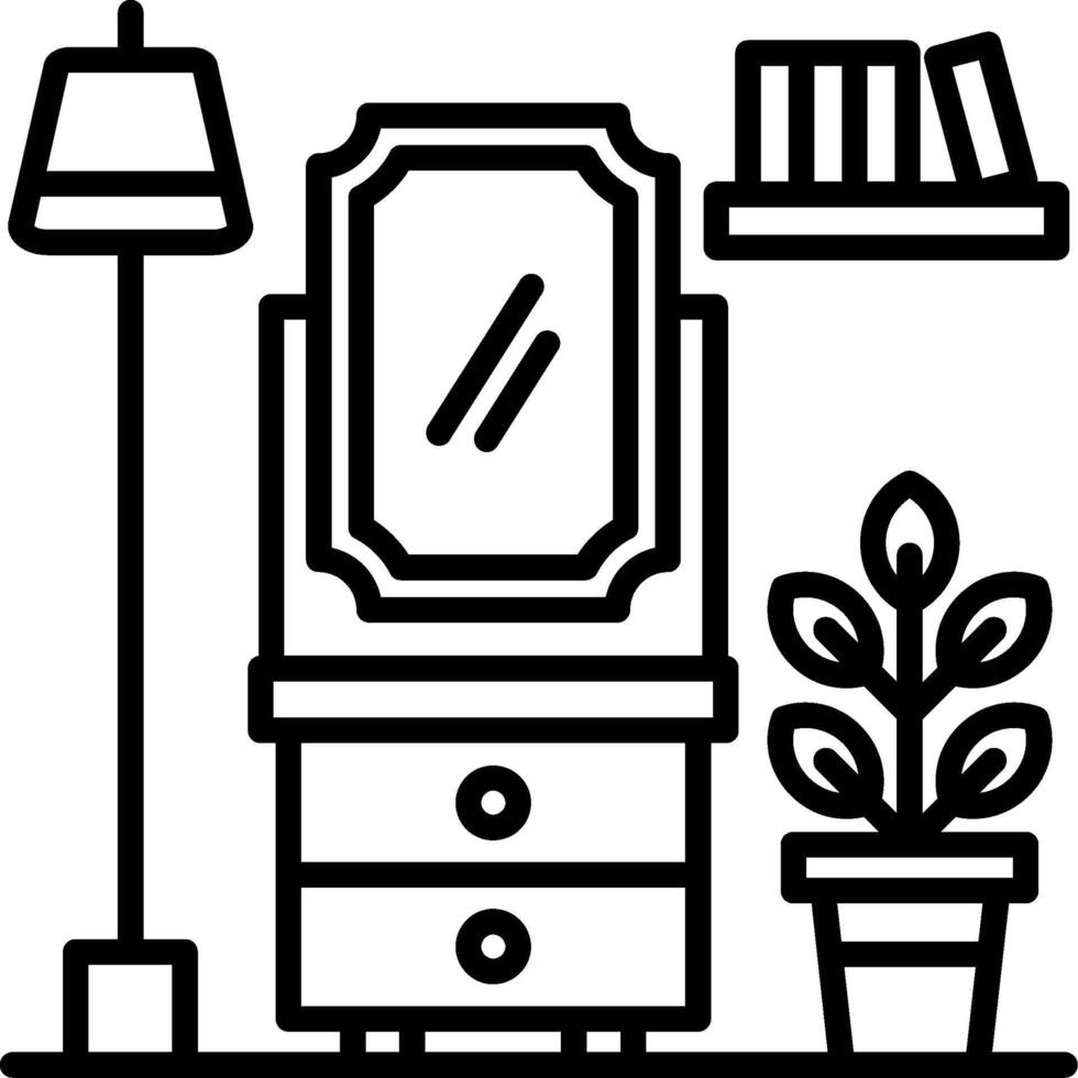 Mirror Line Icon vector