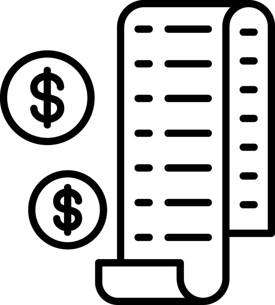 Bill Line Icon vector