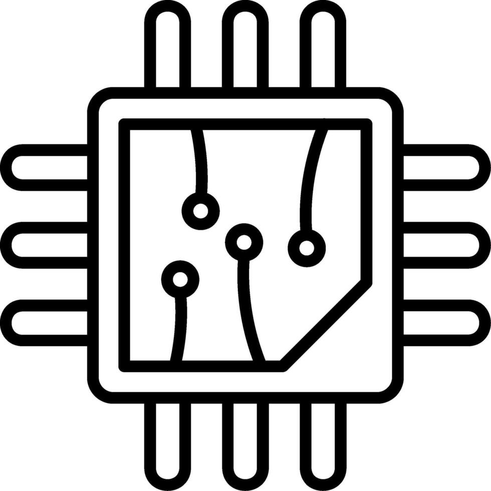 Cpu Line Icon vector