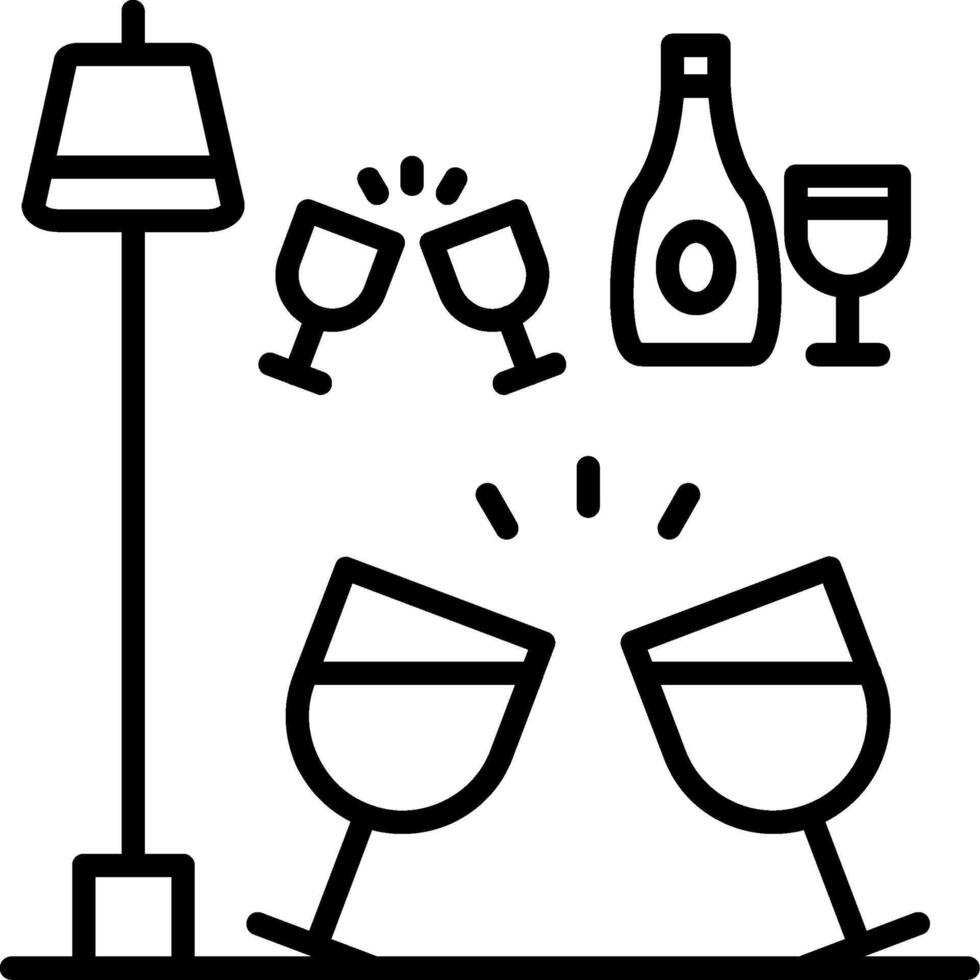 Wine glasses Line Icon vector