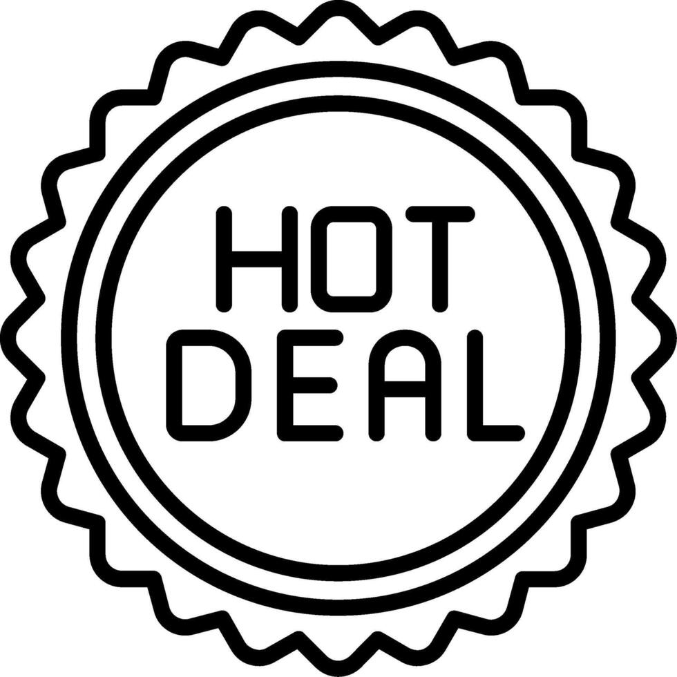 Hot Deal Line Icon vector