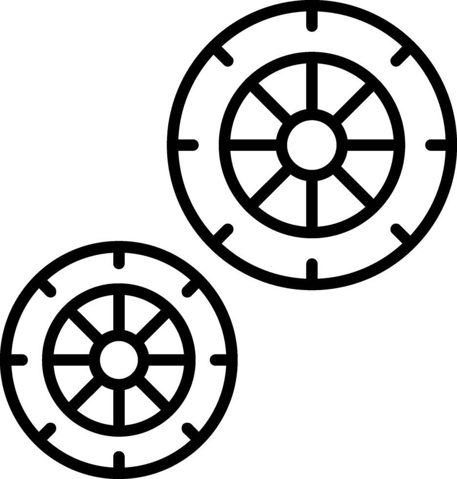 wheels Line Icon vector