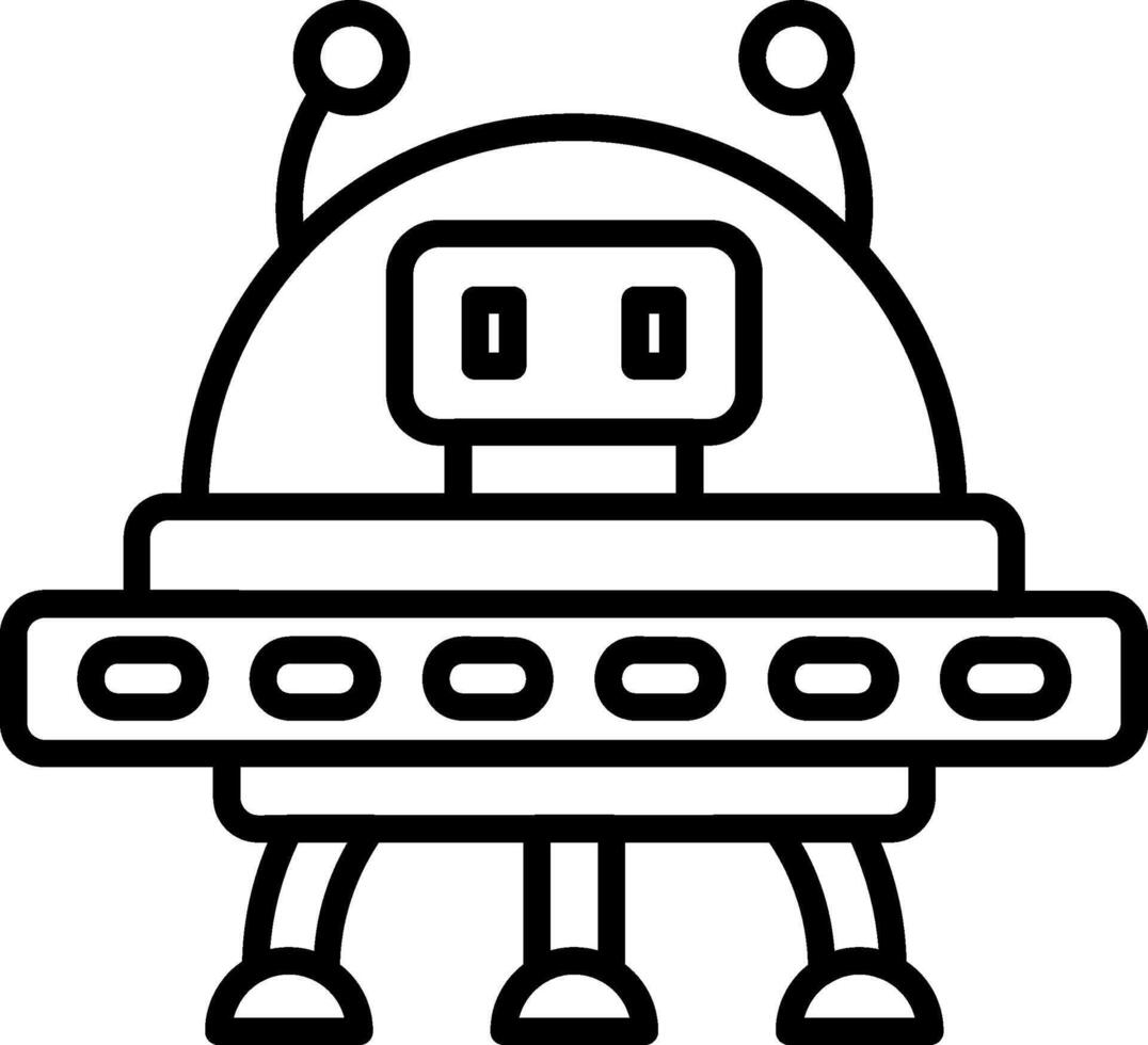 Spaceship Line Icon vector