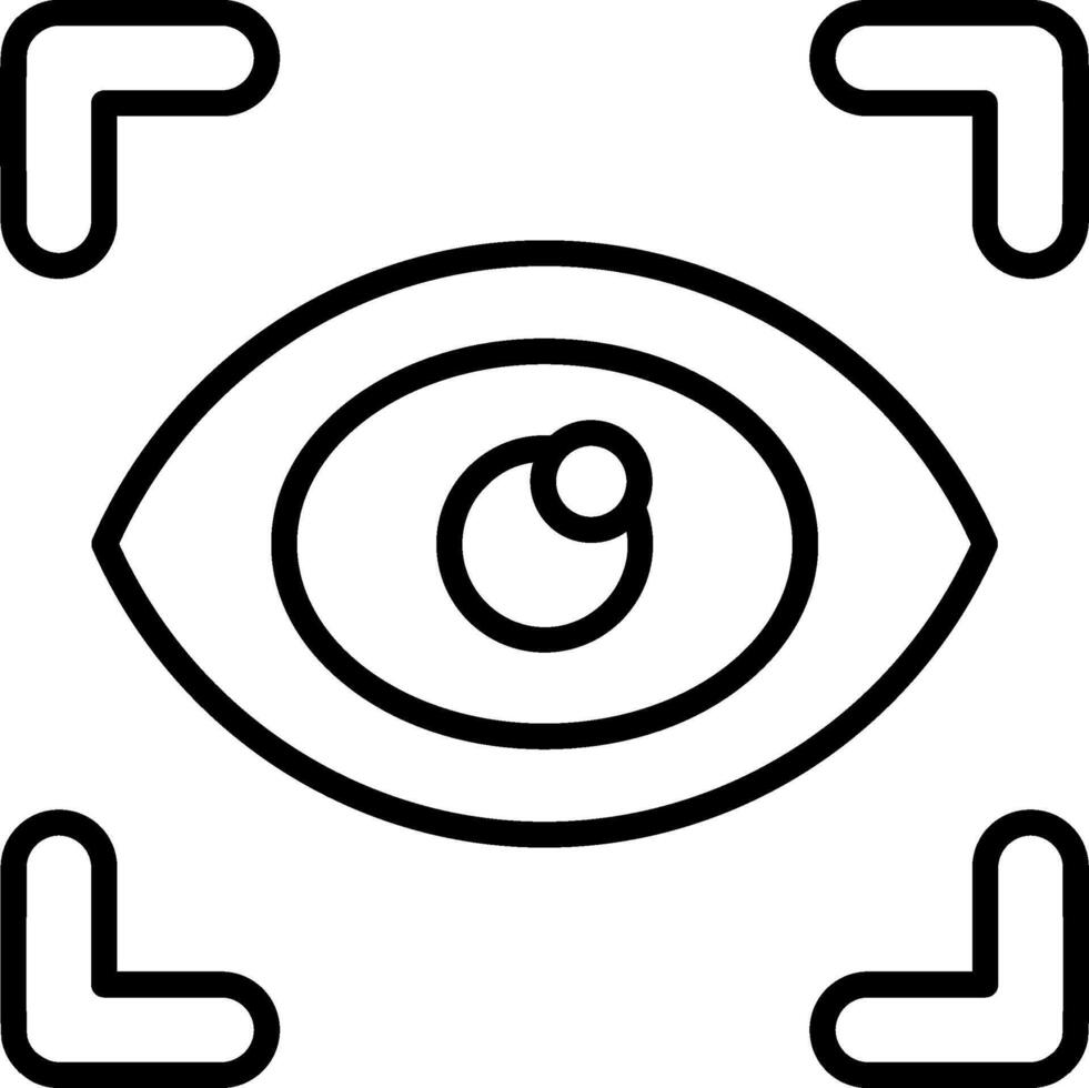 Eye Scanner Line Icon vector