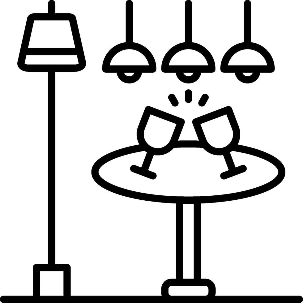 Glass Table Line Icon vector