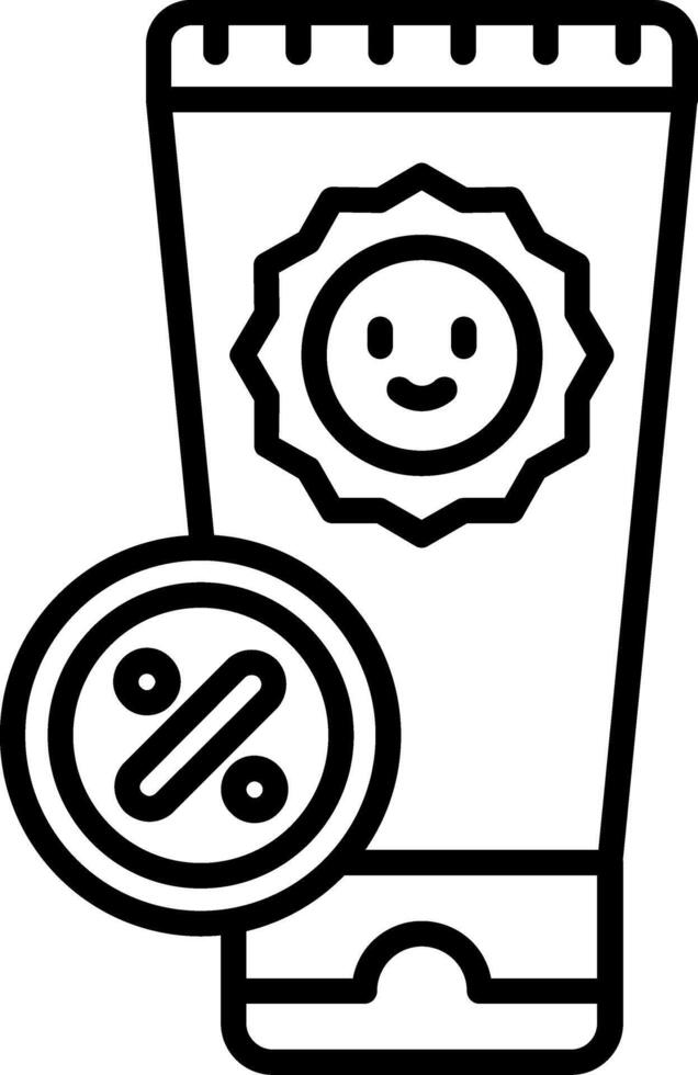 Sunscreen Line Icon vector