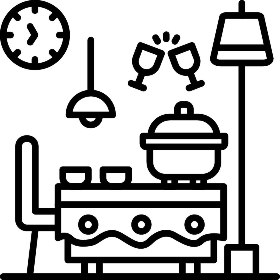 Buffet Line Icon vector
