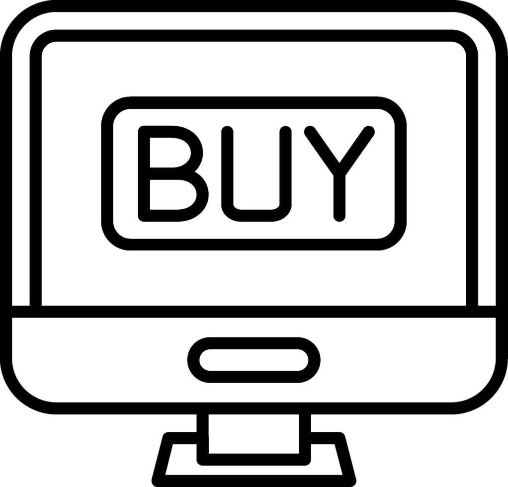 Buy Button Line Icon vector