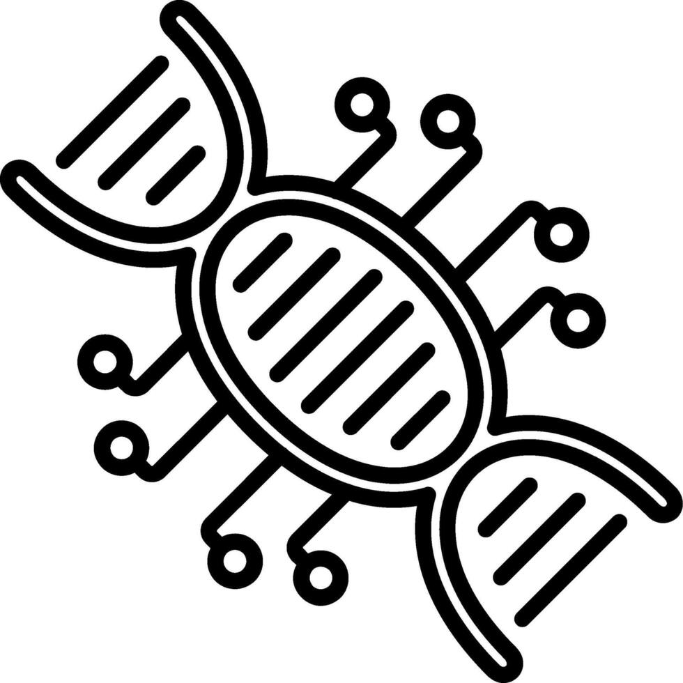 Dna Line Icon vector