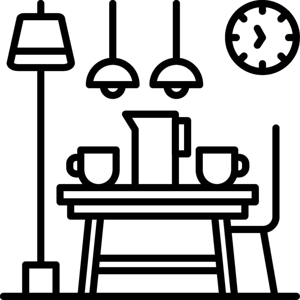 Coffee Table Line Icon vector