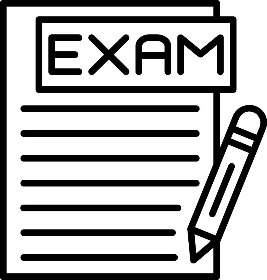 Exam Line Icon vector