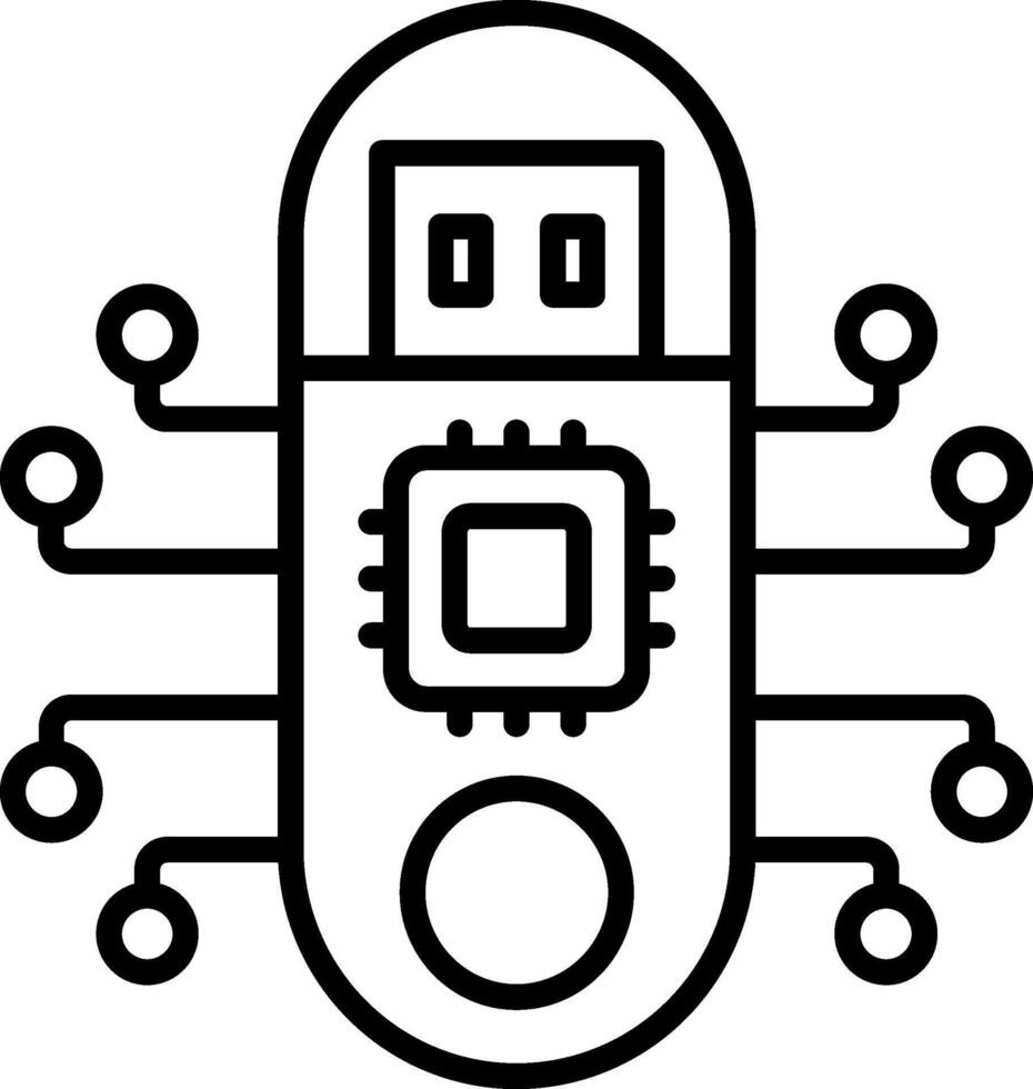 Usb Line Icon vector