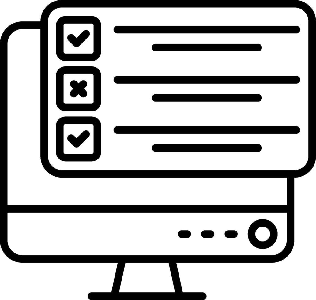 Exam Line Icon vector