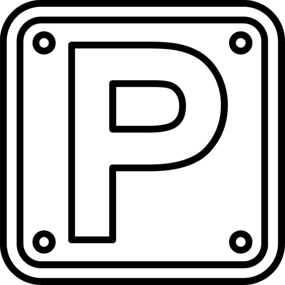 Letter P Line Icon vector