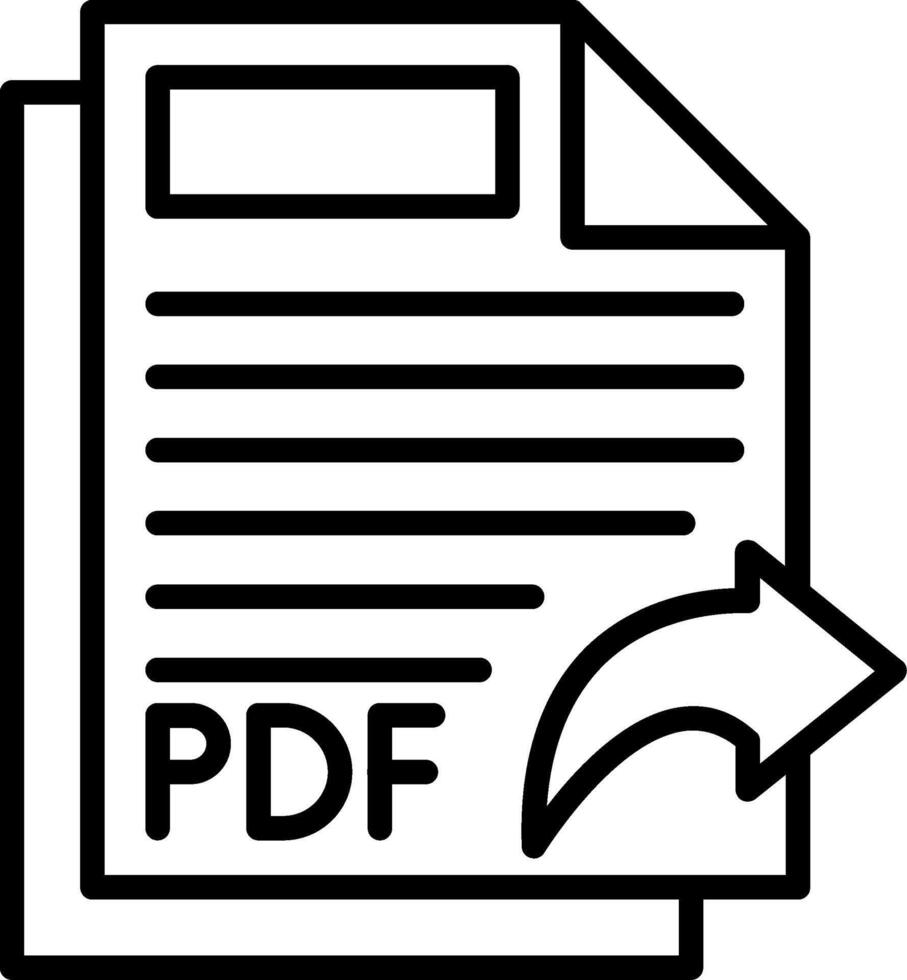 Pdf Line Icon vector